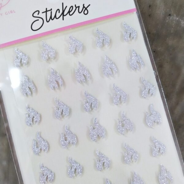 Stickers reflectivos fuegos - plata