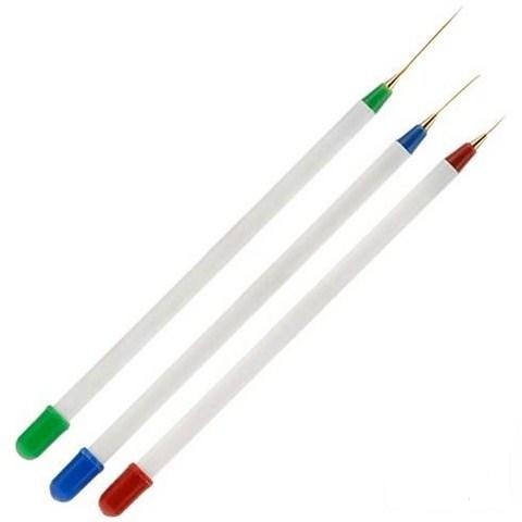 Trio de pinceles liner largos
