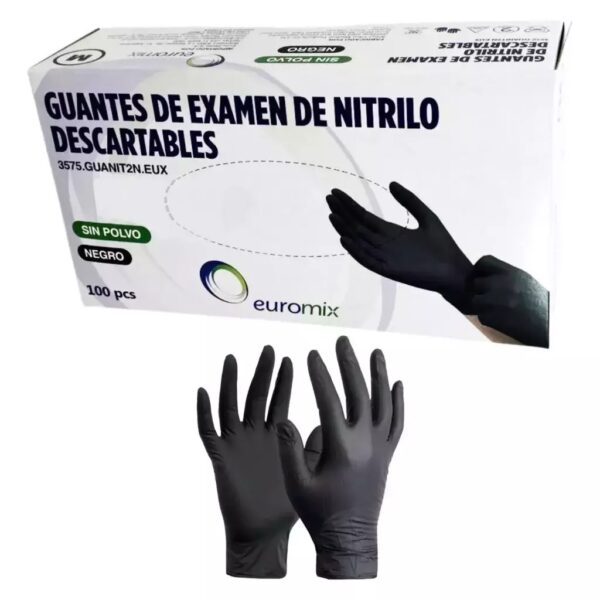 Guantes de nitrilo negro - por caja 50 pares