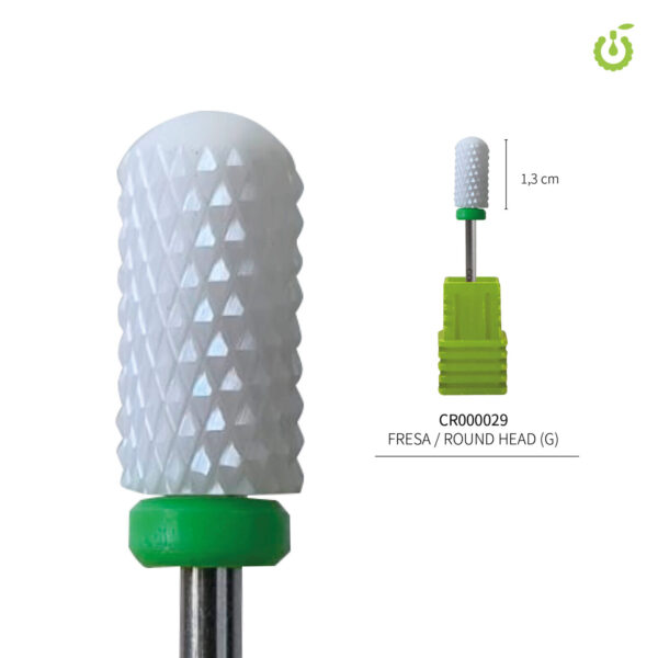 Fresa de cerámica barril con punta de seguridad VERDE Coldrose