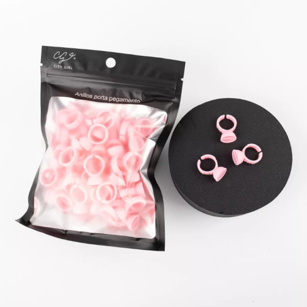 Anillos porta pegamento en bolsa rosa x50un City Girl