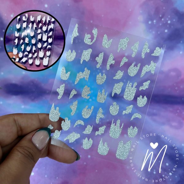 Sticker reflectivos abstractos - plata