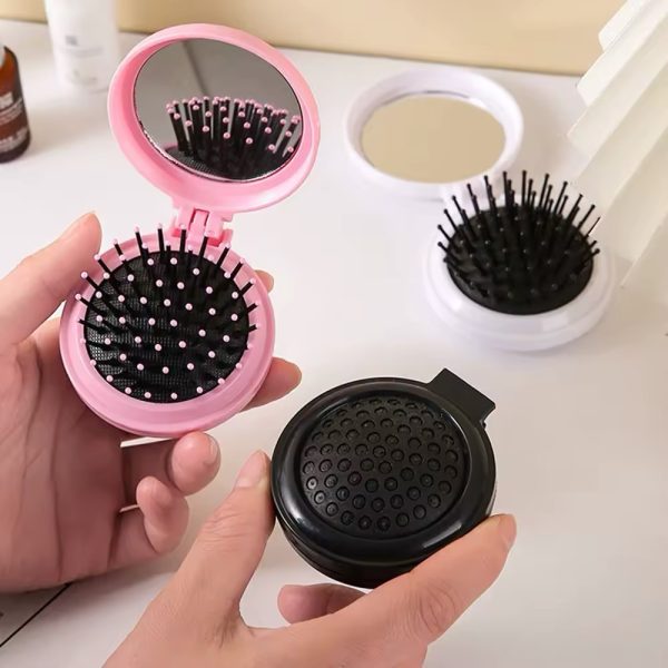 Mini cepillo plegable con espejo