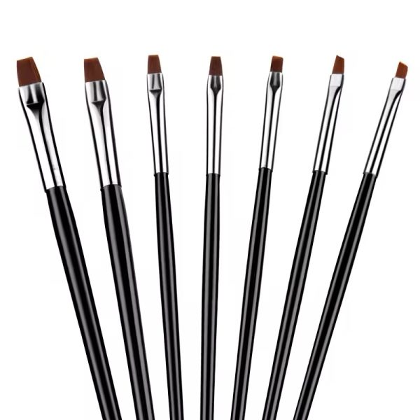 Pinceles x 7 - mango negro