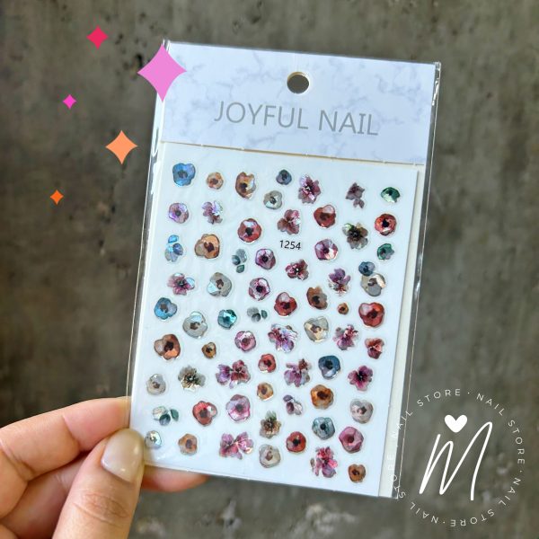 Sticker flores iridicentes Joyful Cod. 1254