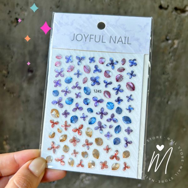 Sticker flores iridicentes Joyful Cod. 1245
