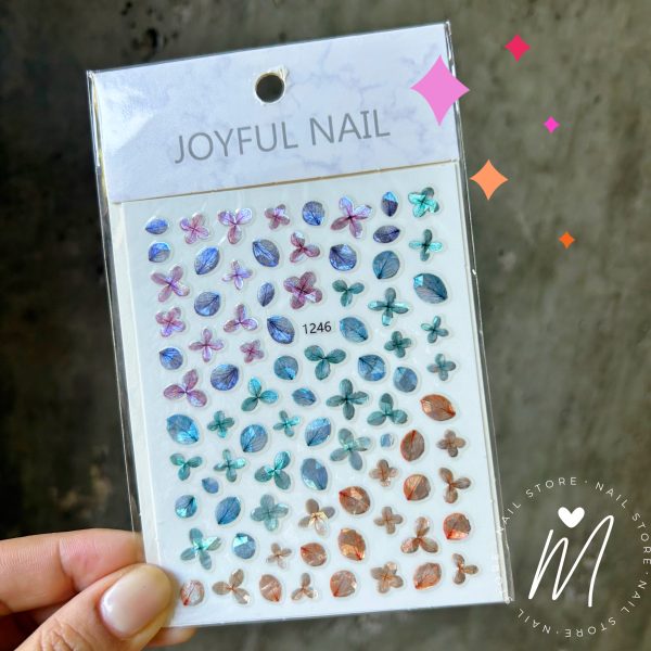 Sticker flores iridicentes Joyful Cod. 1246