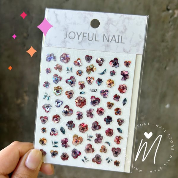 Sticker flores iridicentes Joyful Cod. 1252