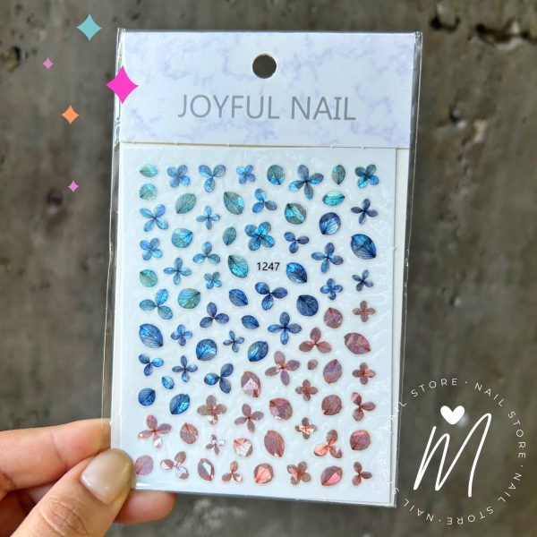 Sticker flores iridicentes Joyful Cod. 1247