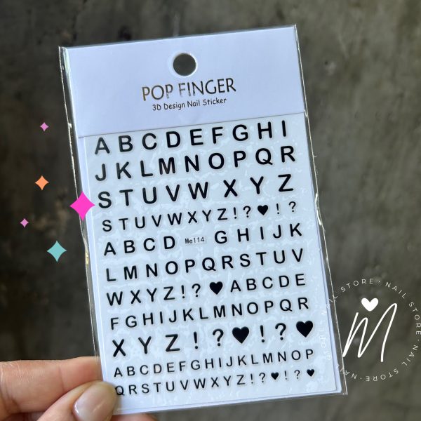 Sticker letras negras - Pop Finger Cod. Me114