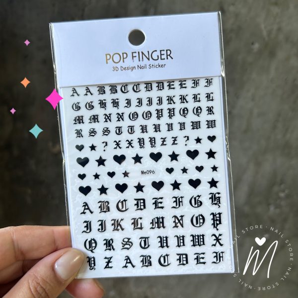 Sticker letras góticas- Pop Finger Cod. Me096