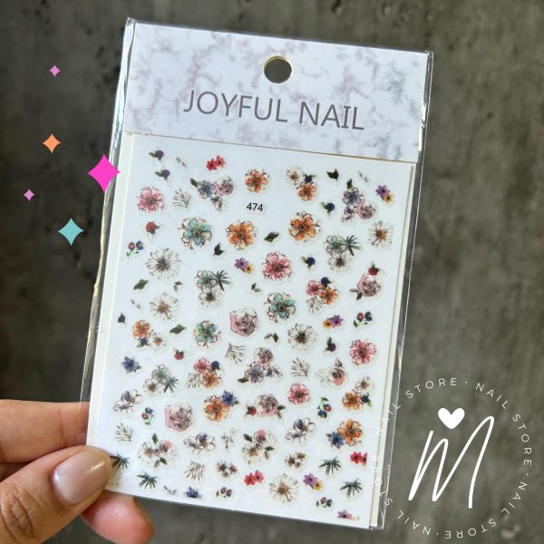 Sticker flores acuarela Joyful Cod. 474
