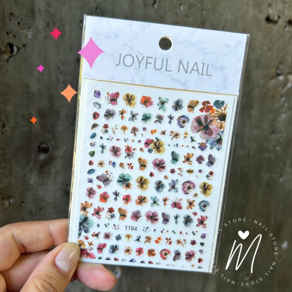 Sticker flores acuarela Joyful Cod. 1184