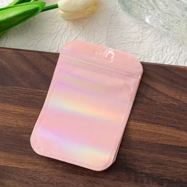 Bolsitas con zipper / ziploc x 15 unidades - Rosa holografica