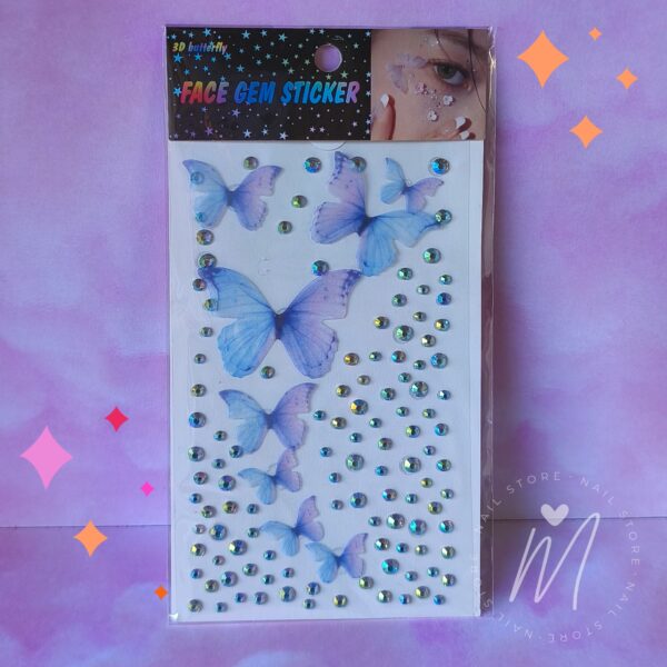 Strass facial con mariposas 3D - #2