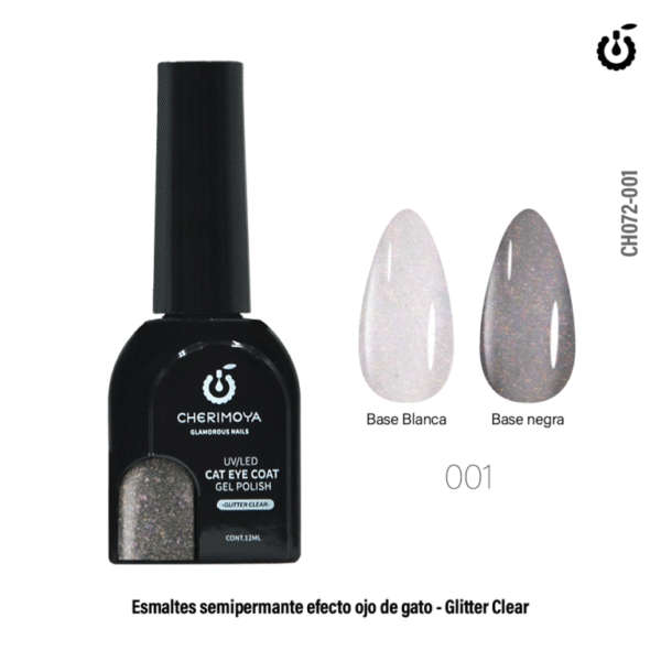 Esmaltes Ojo de gato Glitter Clear - Cherimoya - 001