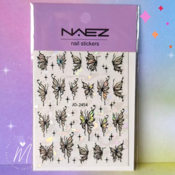 Sticker mariposas negra/blanca holograficas - JO-2454-N