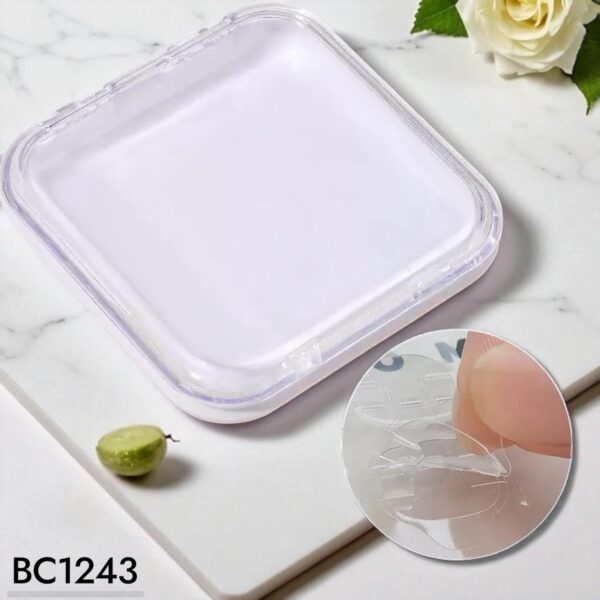 Cajita para Press On con pegatinas 7,5 x 7,5 cm CLEAR – Naez