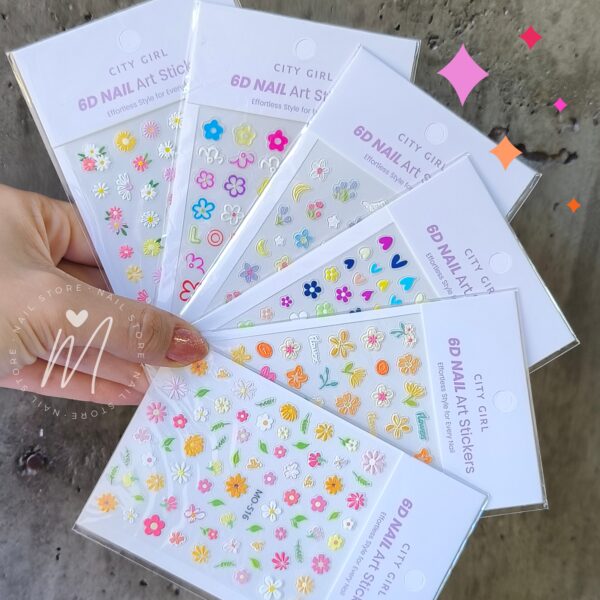 Stickers flores con relieve - City Girl