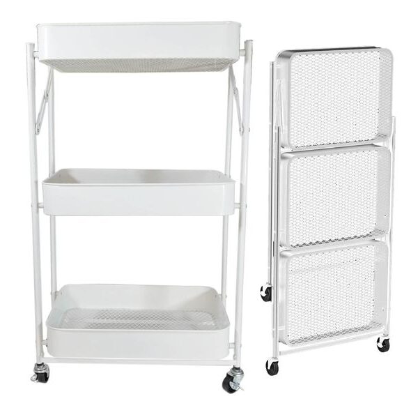 Carrito / ayudante con estantes y ruedas plegable