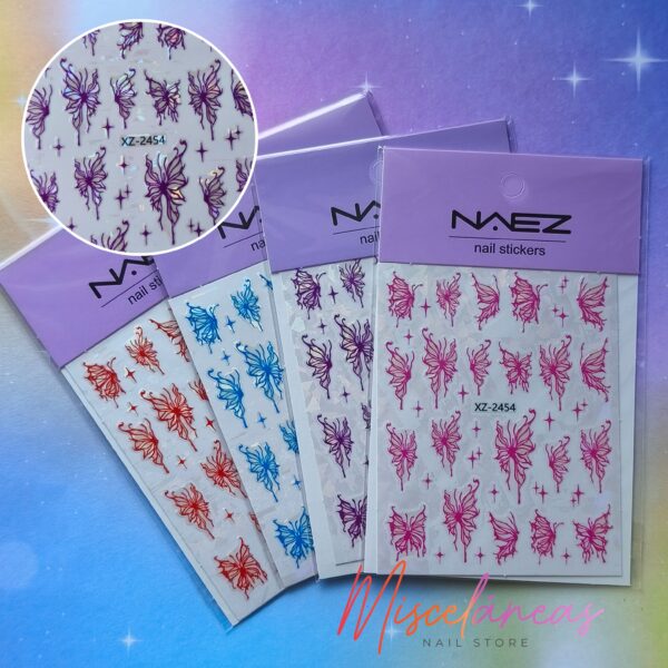 Stickers mariposas color holograficas