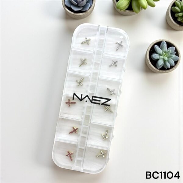 Dijes cruz con strass x 12 - Naez