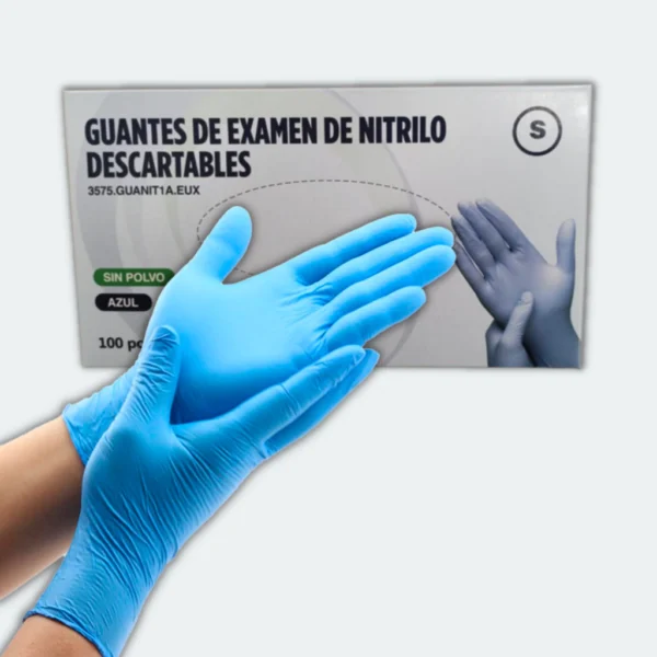 Guantes de nitrilo celeste - por caja 50 pares
