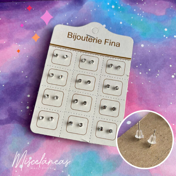 Aritos Strass x 12 pares