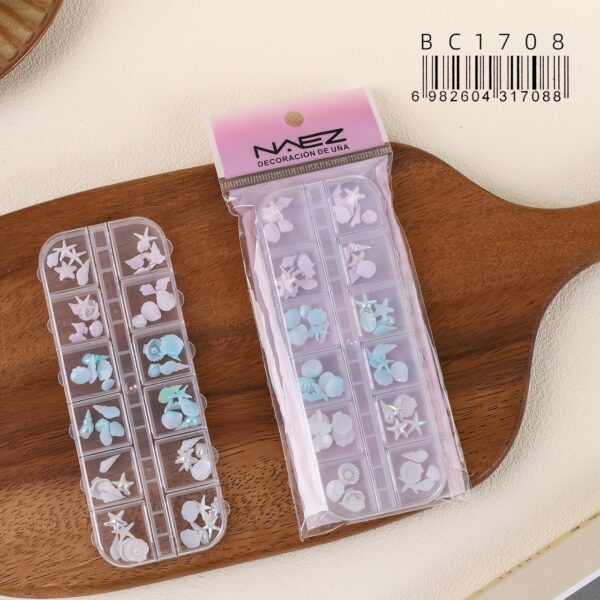 Dijes marinos colores iridiscentes - Caja Naez