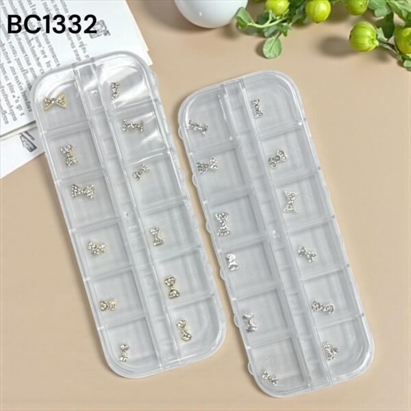 Dijes moño con strass en caja - Naez