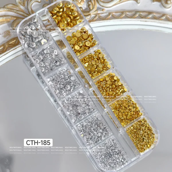 Perlas metalizadas plata/oro en caja x 12