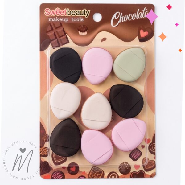 Esponjas puff chocolate x 9