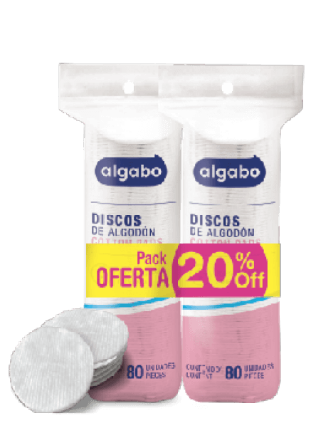Pack x 2 - Disco de algodón x 80 un.
