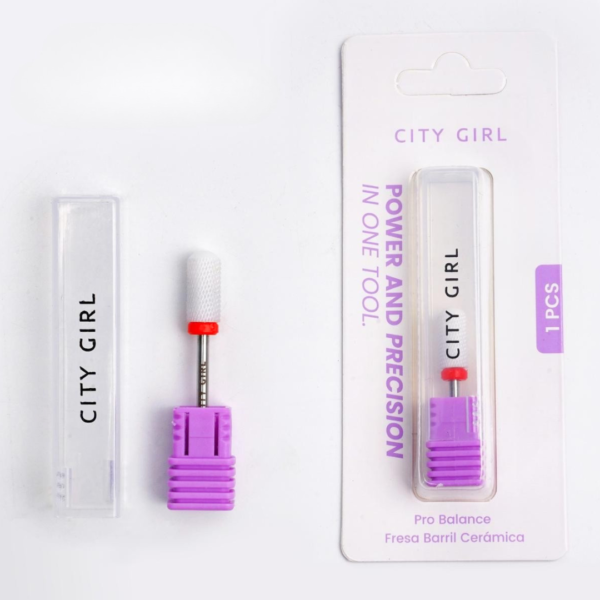 Fresa de Cerámica Barril con punta de seguridad ROJA - City Girl