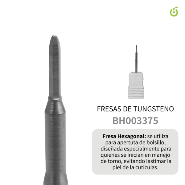 Fresa Hexagonal Tungsteno sin abrasivo - Cherimoya