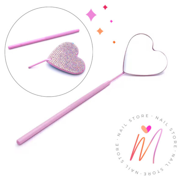 Espejo para pestañas Corazón con strass – Pinky