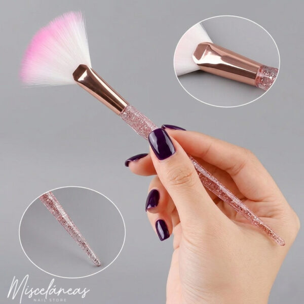 Brocha / pincel abanico para mascarilla x 1un. con Glitter