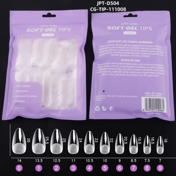 Tips almendra x 600 (Bolsita) – City Girl